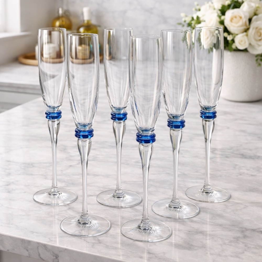 NEW “Attica” Champagne Glasses – Set of 6 | Holmegaard / Royal Copenhagen